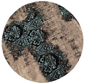 Kilim koberec tyrkysový Ø200 cm
