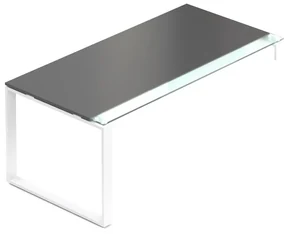Stôl Creator 180 x 90 cm, biela podnož, 1 noha, antracit