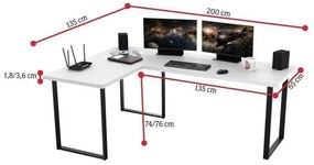 Rohový pc stôl Vintid (tmavý betón). Vlastná spoľahlivá doprava až k Vám domov. 1054973