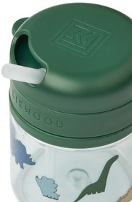 LIEWOOD Detská fľaša so slamkou Pavia Dinosaurus Mist 280 ml