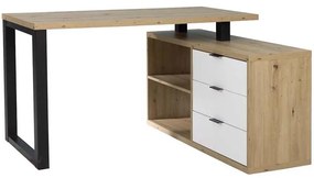 Set Max II Písací stôl + Komoda biela/artisan dub/čierna