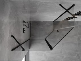 Mexen Mist, päťuholníkový sprchový kút výklopný 90 x 80 cm, číre sklo, čierny profil, 8A8-090-080-70-00