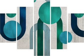 Obraz - Čiary a kruhové tvary (150x105 cm)