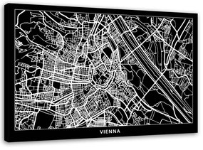 Obraz na plátně Mapa města Vídeň - 100x70 cm
