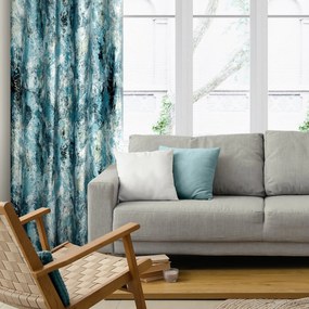 ZATEMŇOVACÍ ZÁVES NA KRÚŽKOCH MALIA 140X250 CM TYRKYSOVÁ