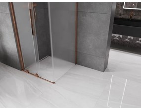 Mexen Velar, sprchový kút s posuvnými dverami 90 x 90 cm, 8mm sklo námraza, ružové zlato, 871-090-090-31-55