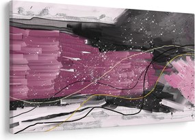 Obraz - Ružovo-čierna abstrakcia (90x60 cm)