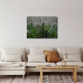 Obraz - Betónový múr s rastlinami (70x50 cm)