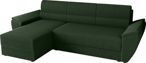 AKCE Rozkladacia obojstranná sedacia súprava do L TAVERO 251x140 cm, tmavozelená II. akosť