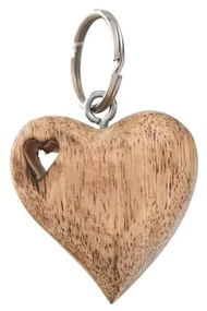 InDecor Kľúčenka z mangového dreva Srdce 5 x 2 x 5 cm