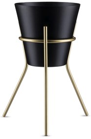 KOVOVÝ KVETINÁČ SO STOJANOM LOFT 20X16 CM ČIERNA/ZLATÁ