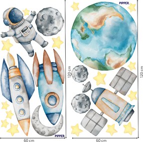 PIPPER. Vesmír - textilná nálepka na stenu