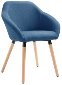 vidaXL Jedálenská stolička modrá látková-