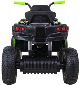 Ramiz Štvorkolka na vzduchovú batériu pre deti Čierna a zelená + Nafukovacie kolesá + Rádio MP3 + Bezplatné štartovanie