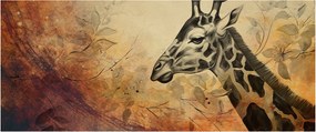 Obraz - Žirafa, maľba (120x50 cm)