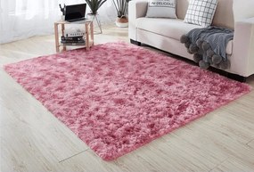 Protišmykový koberec SHAGGY ombré, červený