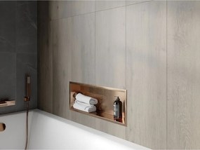 Mexen X-Wall-R, polica na zapustenie s prírubou  60 x 20 cm, medená matná - 19C0602010