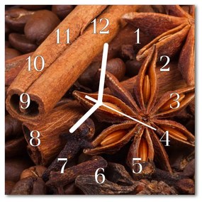 Sklenené hodiny štvorcové Vanilka 30x30 cm