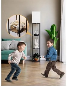 Stojacia lampa s policami 1xE27/40W/230V čierna/biela