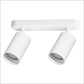 Bodové svietidlo Pipe, 2x biele kovové tienidlo, w