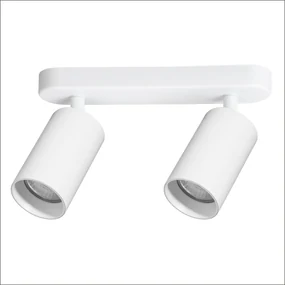 Bodové svietidlo Pipe, 2x biele kovové tienidlo, w