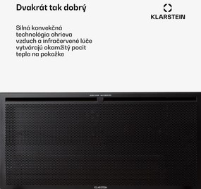 Klarstein Hot Spot Slimcurve Double Wave, konvektor, ohrievač 2 v 1, 2000 W, týždenný časovač, čierny