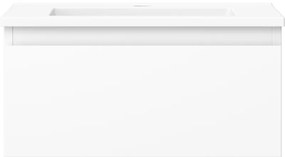 Mexen Orio, kúpeľňová skrinka 50 cm s umývadlom Otis, 1 zásuvka, biela matná, 91A10-05023-1-BF01-W18M01