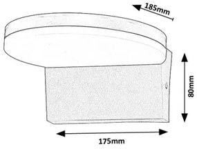 Rabalux 77117 - LED Vonkajšie nástenné svietidlo BATIDA LED/9W/230V IP54 čierna