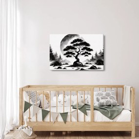 Obraz – Čiernobiela bonsai (90x60 cm)