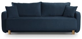 Tmavomodrá rozkladacia pohovka s úložným priestorom 231 cm Elen – Micadoni