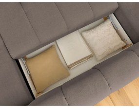 Taupe rozkladacia/s úložným priestorom rohová pohovka (ľavý roh/do tvaru "U") Fuji – Bobochic Paris
