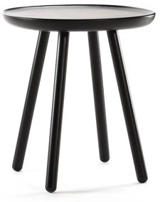 Čierny odkladací stolík z masívu EMKO Naïve, ø 45 cm