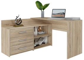 Rohový pc stolík Debio 1 (dub sonoma). Akcia -20%. Vlastná spoľahlivá doprava až k Vám domov. 1132466