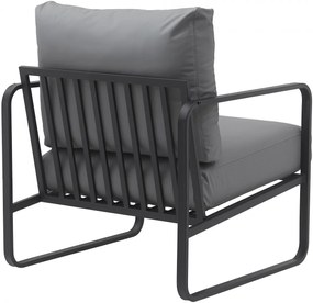 Design-Shop Kreslo Manea - koženka / kov - Sivá