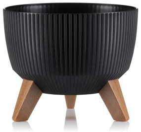 PLASTOVÝ KVETINÁČ ROSA LINEA ECO 15X24 CM ČIERNA