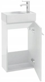 Erga Kim, závesná WC skrinka 39x21x60 cm + keramické umývadlo 40cm, biela lesklá, ERG-207-D-04003+1406