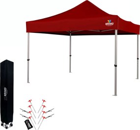 BRIMO Záhradný Altánok Skladací 3x3 m | Prémiová UV/PVC Ochrana | Pevná Konštrukcia BRIMO | Rýchle Skladanie Bez Náradia - bez stien - Červená 35