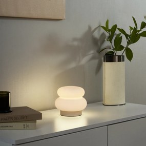 Japandi stolná lampa béžová s opálovým sklom 15cm - Kumo