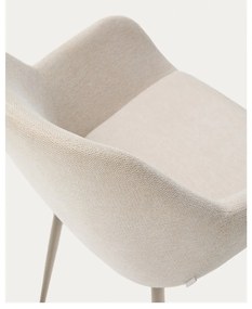 Krémovobiele čalúnené jedálenské kreslo Konna – Kave Home