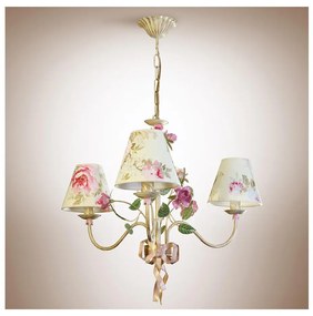 Luster na reťazi ROMANCE 3xE14/40W/230V zlatá