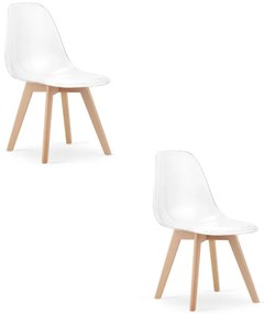 Set dvoch jedálenských stoličiek KITO priesvitné / naturálne nohy (2 ks)