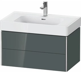 DURAVIT XSquare závesná skrinka pod umývadlo, 2 zásuvky, 784 x 470 x 397 mm, Dolomiti šedá vysoký lesk, XS4399038380000