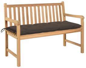 vidaXL Záhradná lavička, sivohnedá podložka 120 cm, tíkový masív