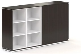 Stredná skriňa Creator 202,2 x 44,5 x 115,5 cm, biela / wenge