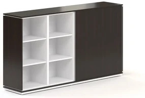 Stredná skriňa Creator 202,2 x 44,5 x 115,5 cm, biela / wenge