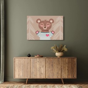 Obraz - Medvedík v pruhovanom tričku (90x60 cm)