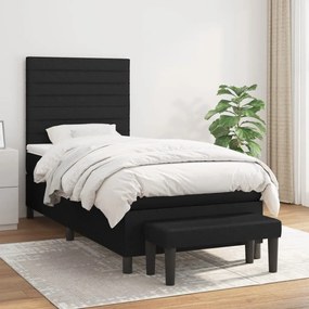Boxspring posteľ s matracom čierna 100x200 cm látka 3136655