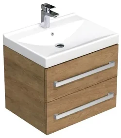 Kúpeľňová skrinka s umývadlom SAT Cube Way 60x53x46 cm dub hikor CUBE46602DHVER