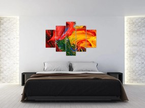 Obraz - Modrenie abstrakcie štetcom (150x105 cm)