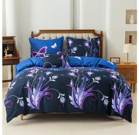 Obliečky z mikrovlákna VIOLET BUTTERFLY tmavo modré Rozmer obliečky: 2 ks 70 x 90 cm | 200 x 220 cm